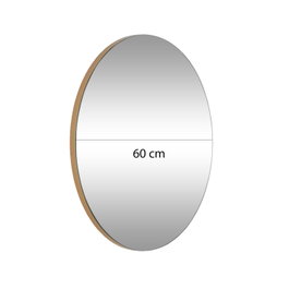 Hanah Home Espejo Dorado 60 cm Diámetro Elegante y Sofisticado para Hogar u Oficina